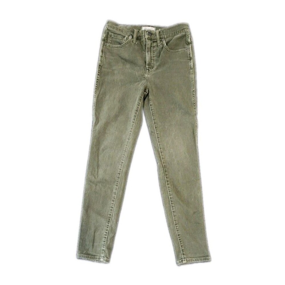Madewell Jeans Women's Size 28 10" High-Rise Skinny Olive Wash Cotton Blend
